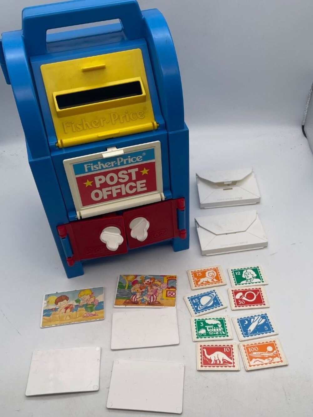 Fisher Price Post Office Box Vintage 1989 Mailbox Mail Accessories